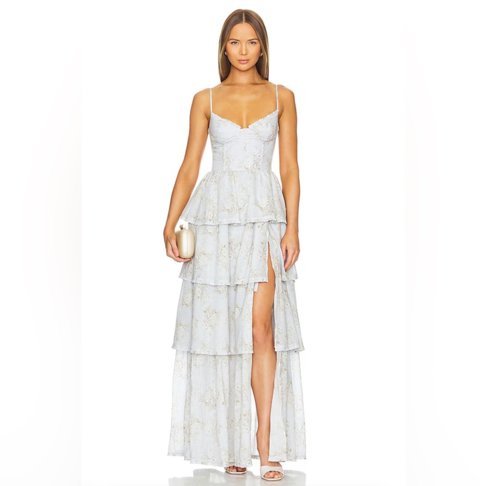 NWOT Size 0 V Chapman Caterina Dress in Blue Rose